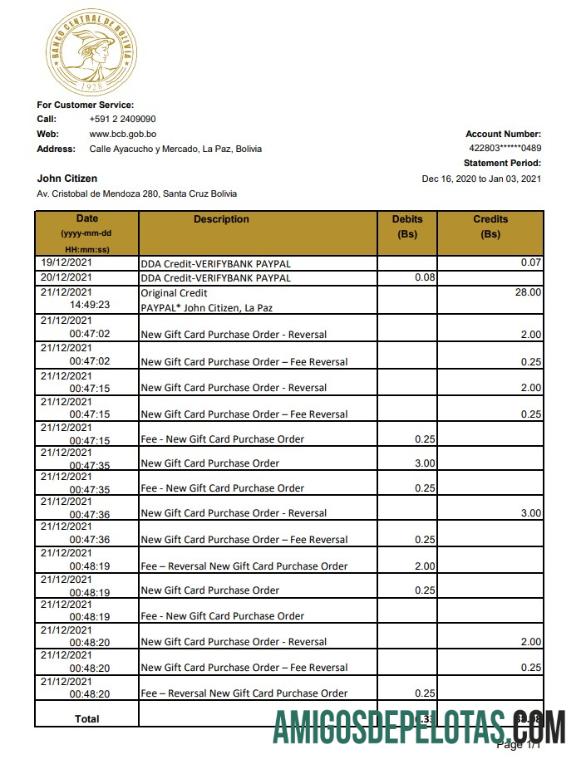 Bolivia Banco Central De Bolivia Excel examplo